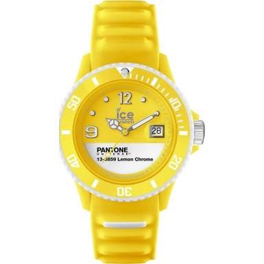 Ice-Watch PANBCLECUS13 Pantone Universe Lemon Chrome Unisex Uhr Medium Kautschuk Kunststoff 100m Analog Datum gelb