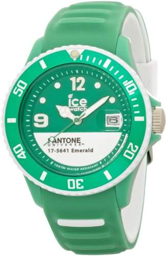 Ice-Watch Unisex-Armbanduhr Pantone Universe-Emerald White-Unisex Analog Quarz Silikon PANBCEMWUS13