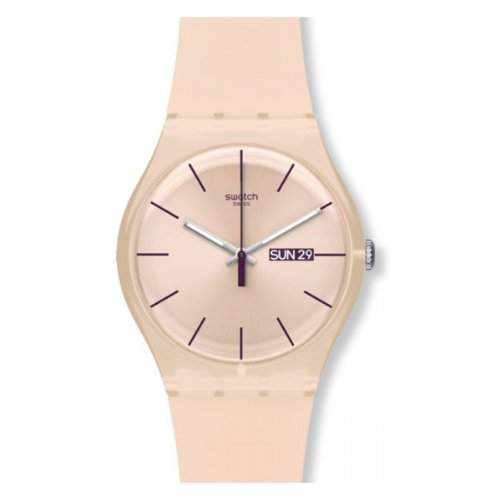 Swatch Damen-Armbanduhr Rose Rebel Analog Quarz Plastik SUOT700
