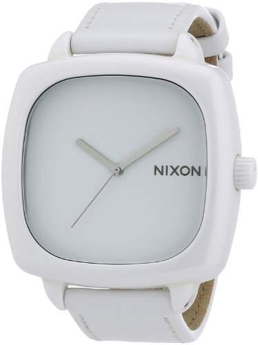 Nixon Damen-Armbanduhr The Ceramic Shutter White Analog Quarz Leder A262100-00
