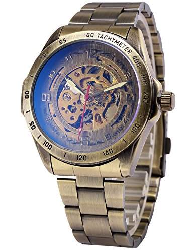 AMPM24 Herren Automatik Mechanik Uhr Armband aus Edelstahl + AMPM24 Geschenkbox PMW369