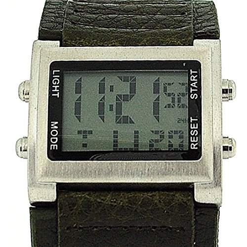 RETRO Jungen-Herren Digital-Sport-Chronograph mit breitem, gruenem PU-Armband RETRO-10B