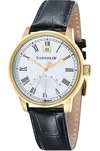 Thomas Earnshaw - es-8033 - 03 - Cornwall - Armbanduhr - Quarz Analog - Weisses Ziffernblatt - Armband Leder Schwarz