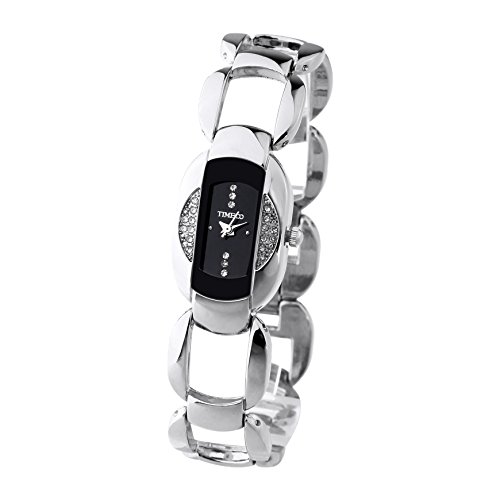 TIME100 Damen Armkette Armbanduhr Hohl Gravur Diamant Kreativ Analog Quarz Legierung W50152L 02