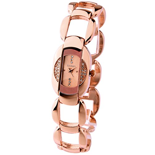 TIME100 Damen Armkette Armbanduhr Hohl Gravur Diamant Kreativ Analog Quarz Legierung W50152L 03A