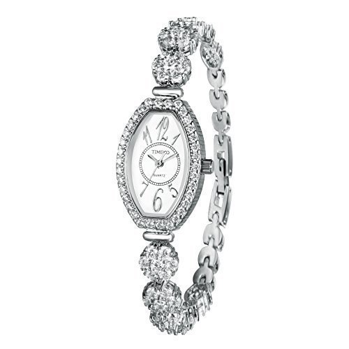 TIME100 NEU Damen Armkettearmbanduhr Diamant Analog Quarz Strass W50369L 01A