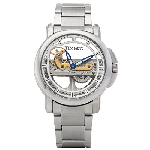 Time100 Business Style Metall Band Armbanduhr Quarz Analog Uhr Silber W60016G 01A