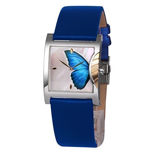 TIME100 Schmetterling Liebhaber Armbanduhr Shell Quarz Leder W50265L 01A