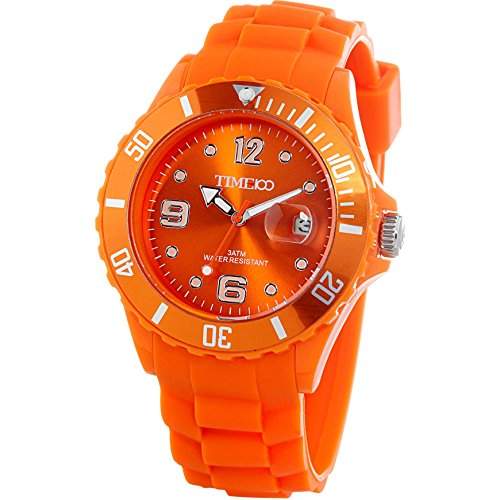 Time100 Umweltfreundliche Kreative Moderne Gelee-HerrenDamen-Armbanduhr Orange W40012M04A