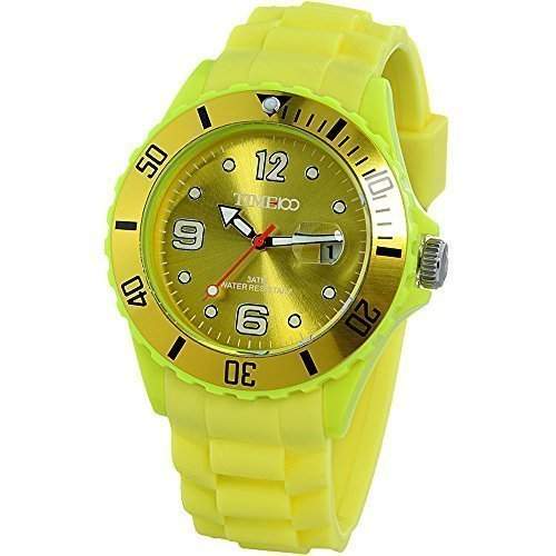 Time100 Umweltfreundliche Kreative Moderne Gelee-HerrenDamen-Armbanduhr Light gruen W40012M05A