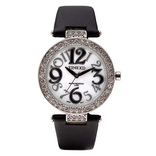 Time100 Schoene Luxurioese Dichterische Strass-Analog-Damen-Armbanduhr W50045L04A