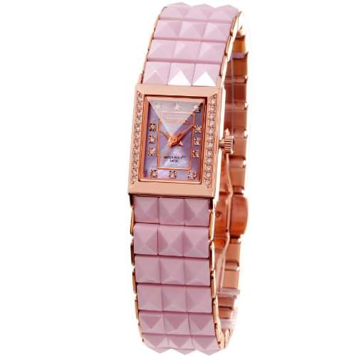 Time100 Koreanische Strass-Damen-Armbanduhr mit Keramiken-Armband W50055L03A