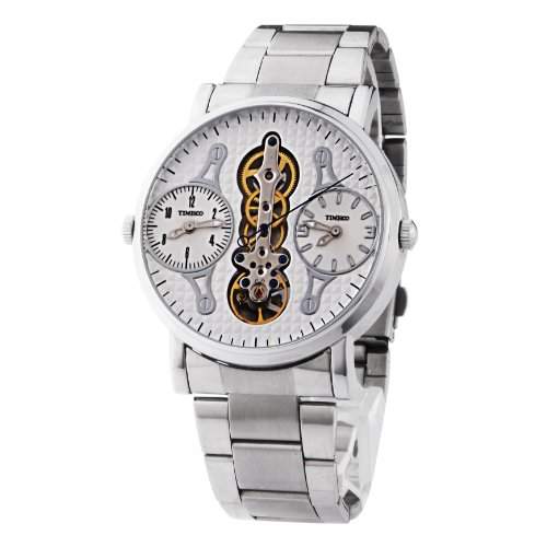 Time100 Herrenuhr Armbanduhr Quartzuhr skelettierten Uhrwerk #W60019G01A