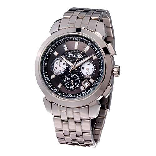 Time100 Armbanduhr Herren Edelstahl Chronograph Schwarz mit Kalender W70006G02A