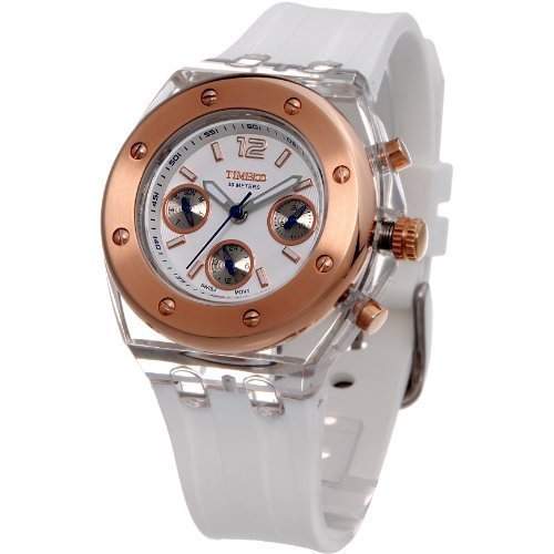 Time100 Modische Sport-Multifunktion-Liebespaar-Damen-Armbanduhr mit drei Anzeigen und Silikon-Armband W70034L03A