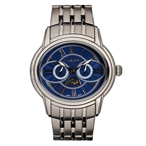 Time100 Eule-Mondphase-Herren-Armbanduhr mit zwei Anzeigen W80006G01A