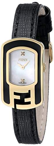 Fendi Chameleon Damen 18mm Schwarz Leder Armband Saphirglas Uhr F311424511D1