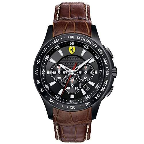 Ferrari Herren-Armbanduhr XL Analog Quarz Leder 830045