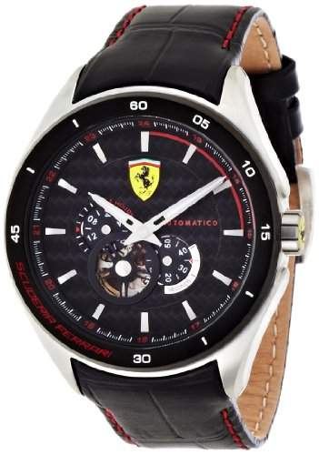 Ferrari Herren-Armbanduhr XL Analog Automatik Leder 830099