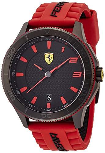 Ferrari - 830136 - Armbanduhr - Quarz Analog - Zifferblatt schwarz Armband Silikon Rot