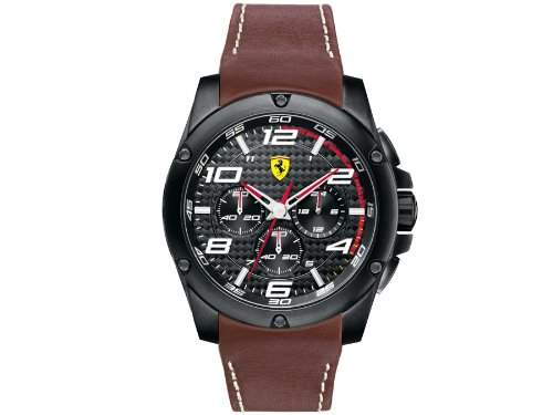 Ferrari Herren-Armbanduhr XL Analog Quarz Leder 830029