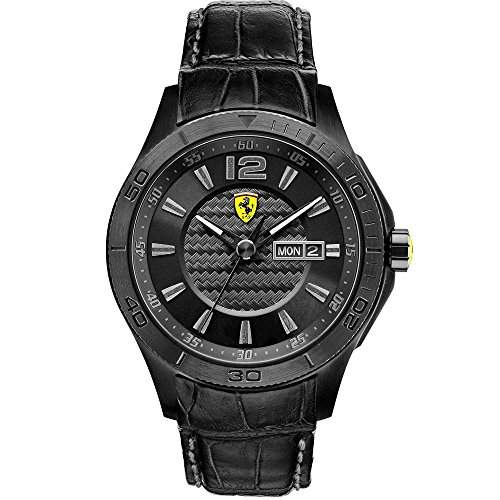 Ferrari Herren-Armbanduhr XL Analog Quarz Leder 830093