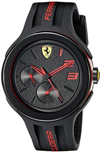 Ferrari Scuderia Fxx Herren 46mm Schwarz Silizium Armband Datum Uhr 0830223