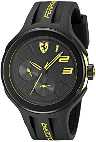 Ferrari Scuderia Fxx Herren 46mm Schwarz Silizium Armband Datum Uhr 0830224