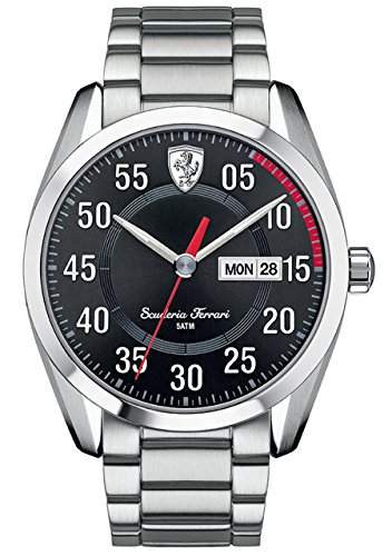 Scuderia Ferrari Watches Mens D50 All Steel Watch With DateDisplay