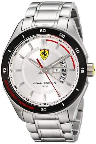 Scuderia Ferrari Gran Premio Mens Stainless Steel Day & Date Watch 0830187
