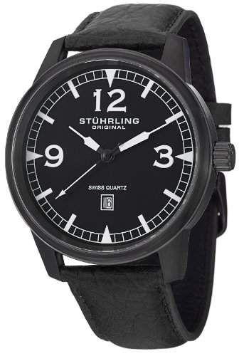 Stuhrling Original Herren 1129Q04 Tuskegee Condor Swiss Quartz Date Black Armbanduhr
