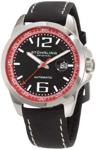 Stuhrling Original Herren-Armbanduhr Analog Automatik Kalbsleder schwarz 175B331575