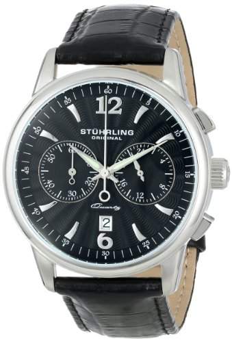 Stuhrling Original Herren-Armbanduhr Analog leder schwarz 186L33151