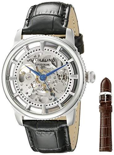 Stuhrling Original Herren-Armbanduhr Classic Winchester Skeleton Watch Set Analog Automatik 39333152Set