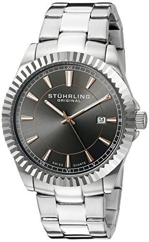 Stuhrling Original Herren-Armbanduhr Marine Analog Quarz Edelstahl 408G331154