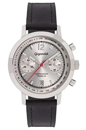 Gigandet Tramelan Herren Quarz Armbanduhr Chronograph Analog Datum Schwarz Silber G10-001