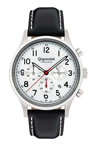 Gigandet Efficiency Herren Armbanduhr Chronograph Analog Quarz Schwarz Silber G50-002