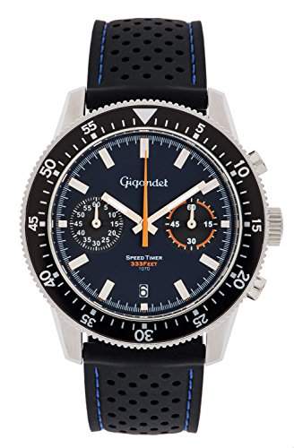 Gigandet Speed Timer Vintage Herren Chronograph - Armbanduhr mit Datumsanzeige und Silikonarmband - Blaues Zifferblatt - G7-002