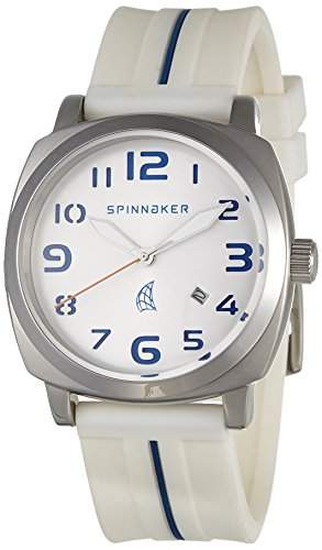 Spinnaker - sp-5019 - 01 - Hull - Armbanduhr - Quarz Analog - Weisses Ziffernblatt - Armband Silikon weiss