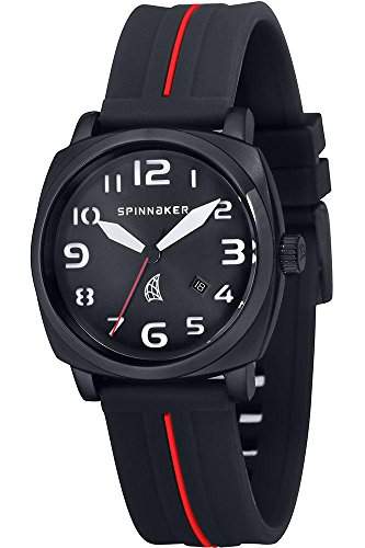 Spinnaker - sp-5019 - 04 - Hull - Armbanduhr - Quarz Analog - Zifferblatt schwarz Armband Silikon Schwarz