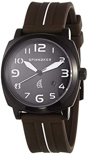 Spinnaker - sp-5019 - 05 - Hull - Armbanduhr - Quarz Analog - Zifferblatt schwarz Armband Silikon braun