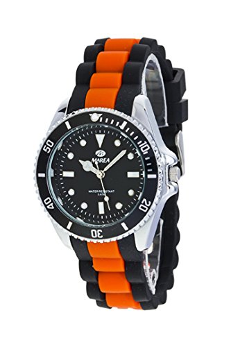 Uhr Flut Mann Marea b41160 9 Gummi schwarz und orange