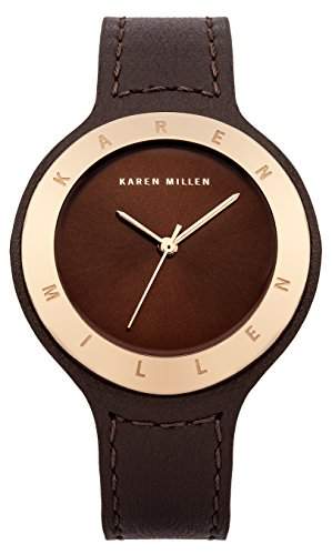 Karen Millen Damen-Armbanduhr Analog Quarz Leder KM134TRG