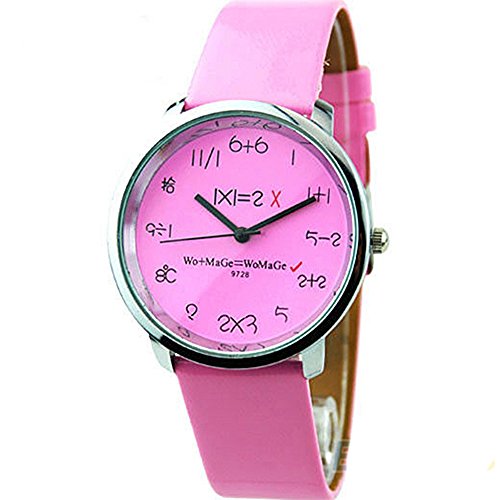Mathematik Dial Quartz Fashion Armbanduhr Rosa