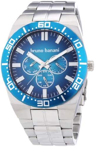 Bruno Banani Herren-Armbanduhr XL Brahma Analog Quarz Edelstahl BR22002