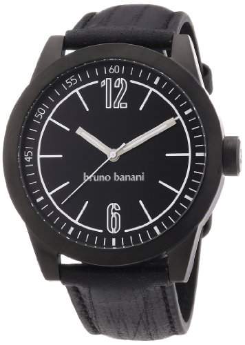 Bruno Banani Herren-Armbanduhr XL TARAS GENTS Analog Quarz Leder BR21111