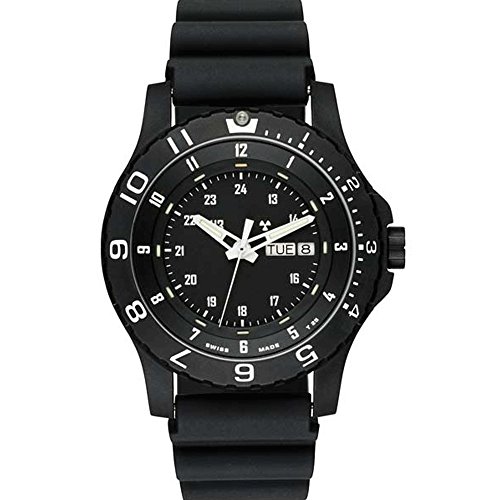 Traser 100325 Herren P 6600 Typ 6 mil g schwarz Gummi schwarz Zifferblatt Armbanduhr