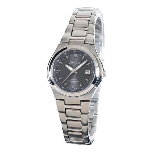 St Barth Damen-Armbanduhr Titanium Analog Quarz Titanband SilberBlau SLT-50194-31M