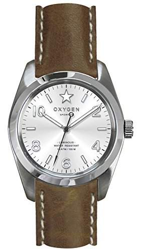 Oxygen 38 Paris Unisex-Armbanduhr KL101 Analog Quarz Leder braun-S-PAR EX-DB-CL - 38