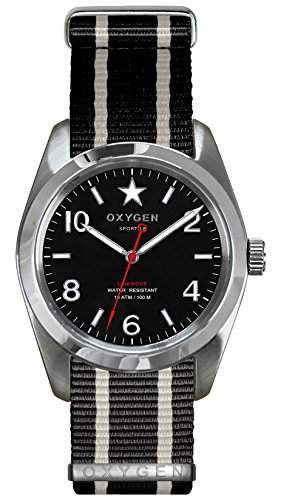 OXYGEN-S-WAS - 38-EX-NN-BLIVBL-Armbanduhr-Quarz-Analog, Nylon, Schwarz